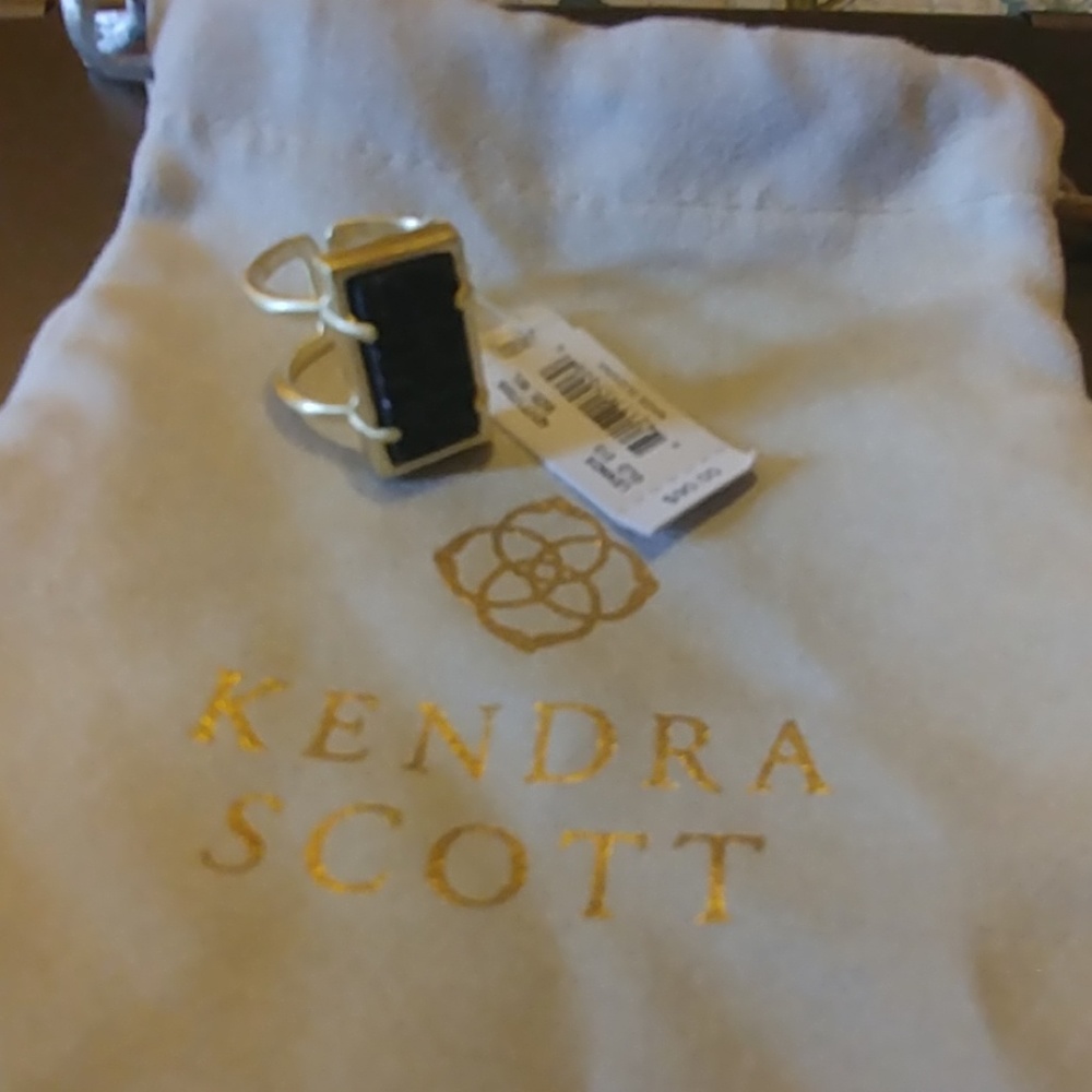 Kendra Scott gold black druzy ring